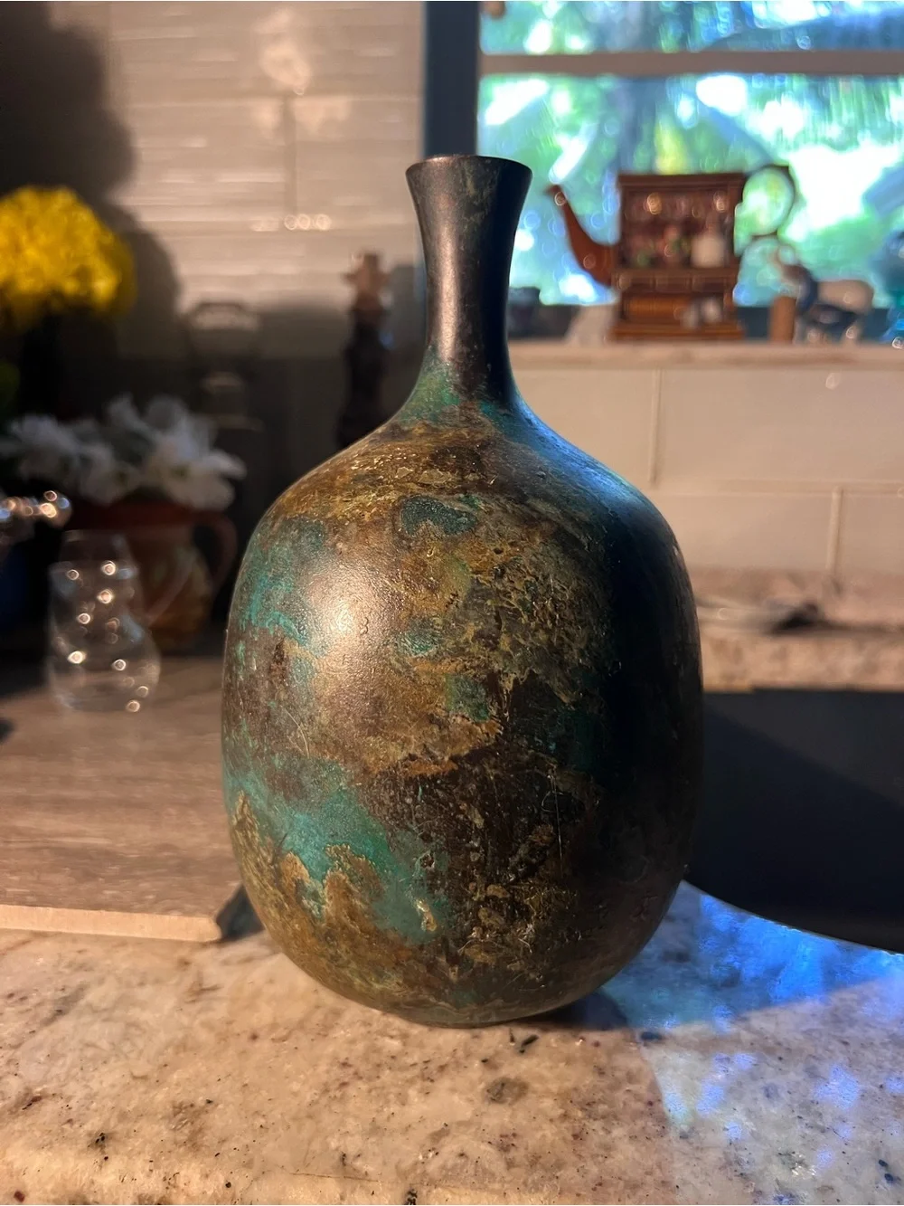 Vintage/Antique Rustic Patina Japan Bronze Vase - Price is Firm